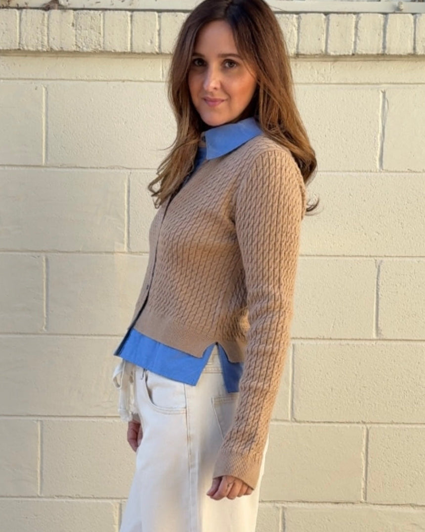 Aaron & Amber | Button Front Collared Cardigan | Sweetest Stitch