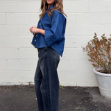 THML | Salem Button Front Denim Top | Sweetest Stitch Boutique