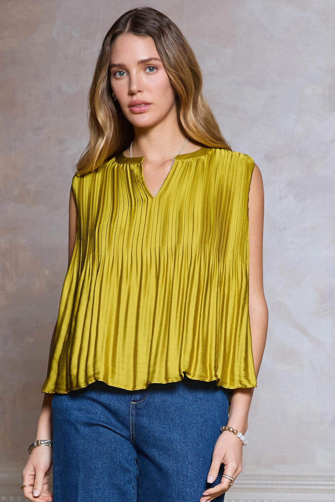 Current Air | Sammy Pleated Sleeveless Top | Sweetest Stitch Boutique