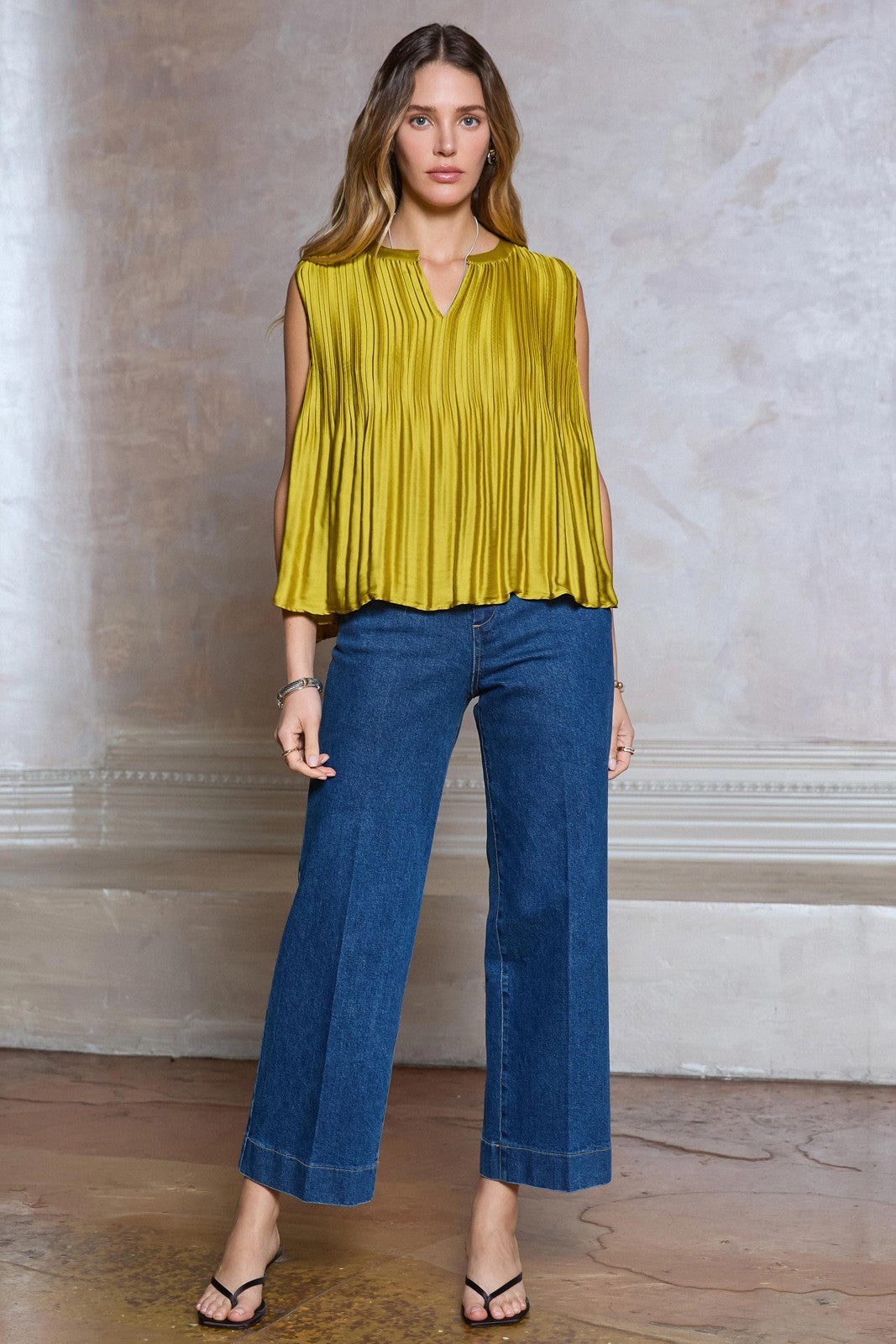 Current Air | Sammy Pleated Sleeveless Top | Sweetest Stitch Boutique