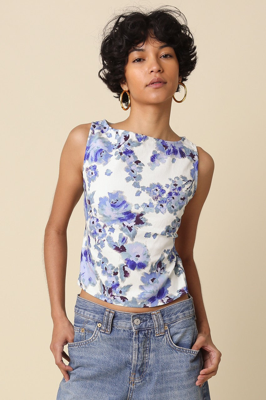 Olivaceous | Paige Floral Open Back Top | Sweetest Stitch Boutique
