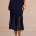 Current Air | Hallie Pleated Knit Midi Skirt | Sweetest Stitch Boutique