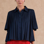 Current Air | Margot Pleated Top - Navy | Sweetest Stitch Boutique RVA