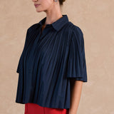 Current Air | Margot Pleated Top - Navy | Sweetest Stitch Boutique RVA