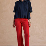 Current Air | Margot Pleated Top - Navy | Sweetest Stitch Boutique RVA