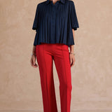 Current Air | Margot Pleated Top - Navy | Sweetest Stitch Boutique RVA