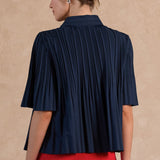 Current Air | Margot Pleated Top - Navy | Sweetest Stitch Boutique RVA