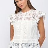 Fate | Lauren Lace Button Front Top | Sweetest Stitch Boutique RVA