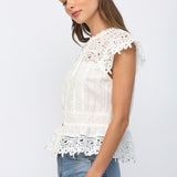 Fate | Lauren Lace Button Front Top | Sweetest Stitch Boutique RVA