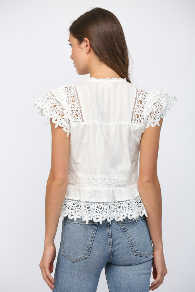 Fate | Lauren Lace Button Front Top | Sweetest Stitch Boutique RVA