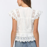 Fate | Lauren Lace Button Front Top | Sweetest Stitch Boutique RVA