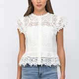 Fate | Lauren Lace Button Front Top | Sweetest Stitch Boutique RVA