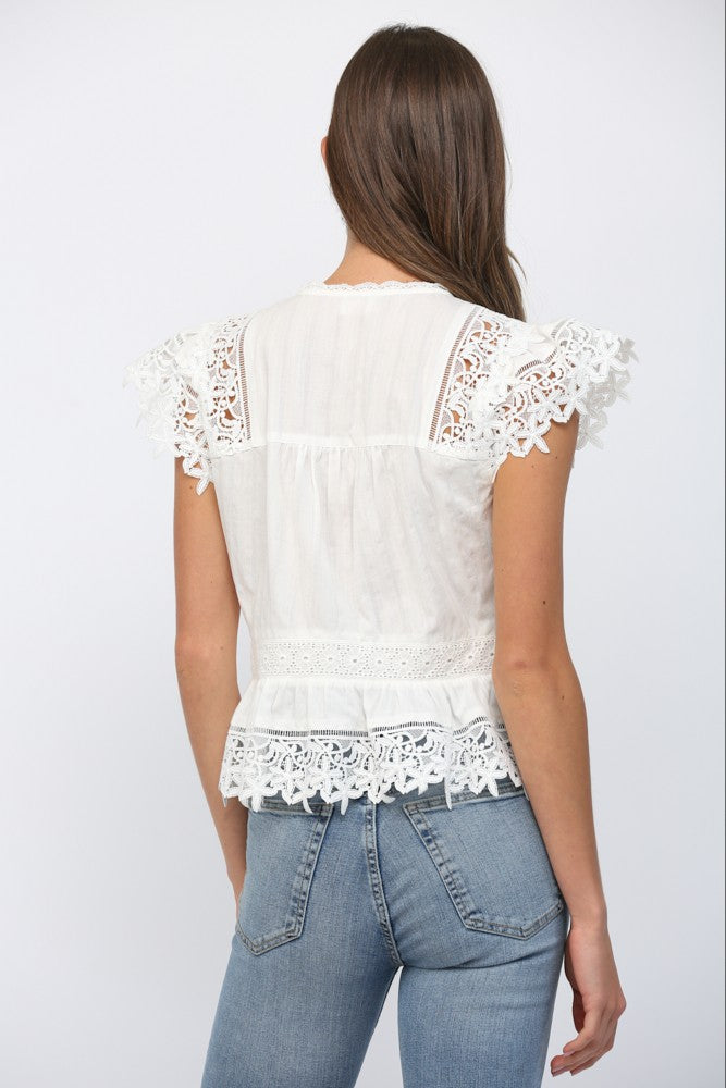 Fate | Lauren Lace Button Front Top | Sweetest Stitch Boutique RVA