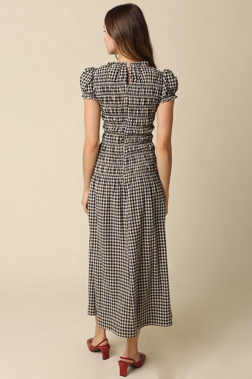 Olivaceous | Maggie Gingham Midi Dress | Sweetest Stitch Boutique