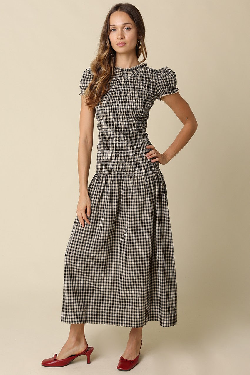 Olivaceous | Maggie Gingham Midi Dress | Sweetest Stitch Boutique