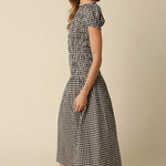 Olivaceous | Maggie Gingham Midi Dress | Sweetest Stitch Boutique