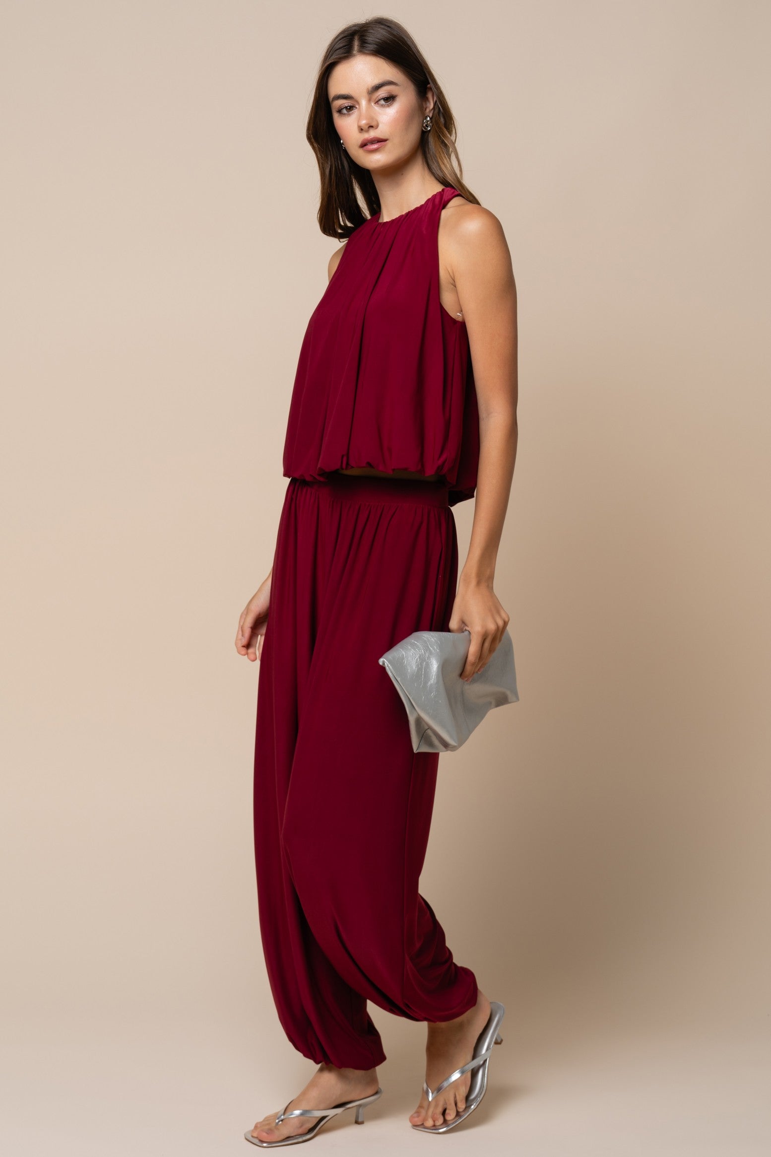 Lalavon | Liza Balloon Pants - Burgundy | Sweetest Stitch Boutique RVA