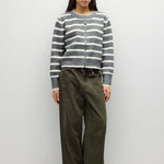Mod Ref | Natalia Striped Zipper Sweater | Sweetest Stitch Boutique