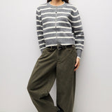 Mod Ref | Natalia Striped Zipper Sweater | Sweetest Stitch Boutique