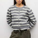 Mod Ref | Natalia Striped Zipper Sweater | Sweetest Stitch Boutique