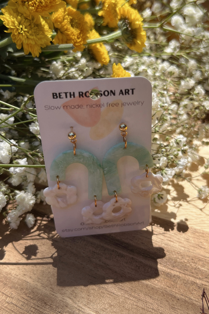 Beth Robson Art | Polymer Clay Arch Dangles | Sweetest Stitch