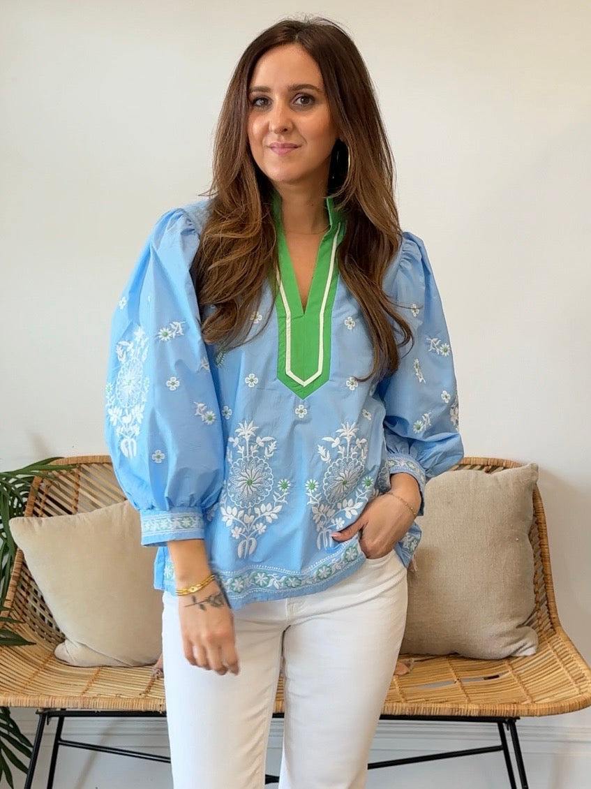 Entro | Emory Embroidered Top | Sweetest Stitch Boutique Richmond