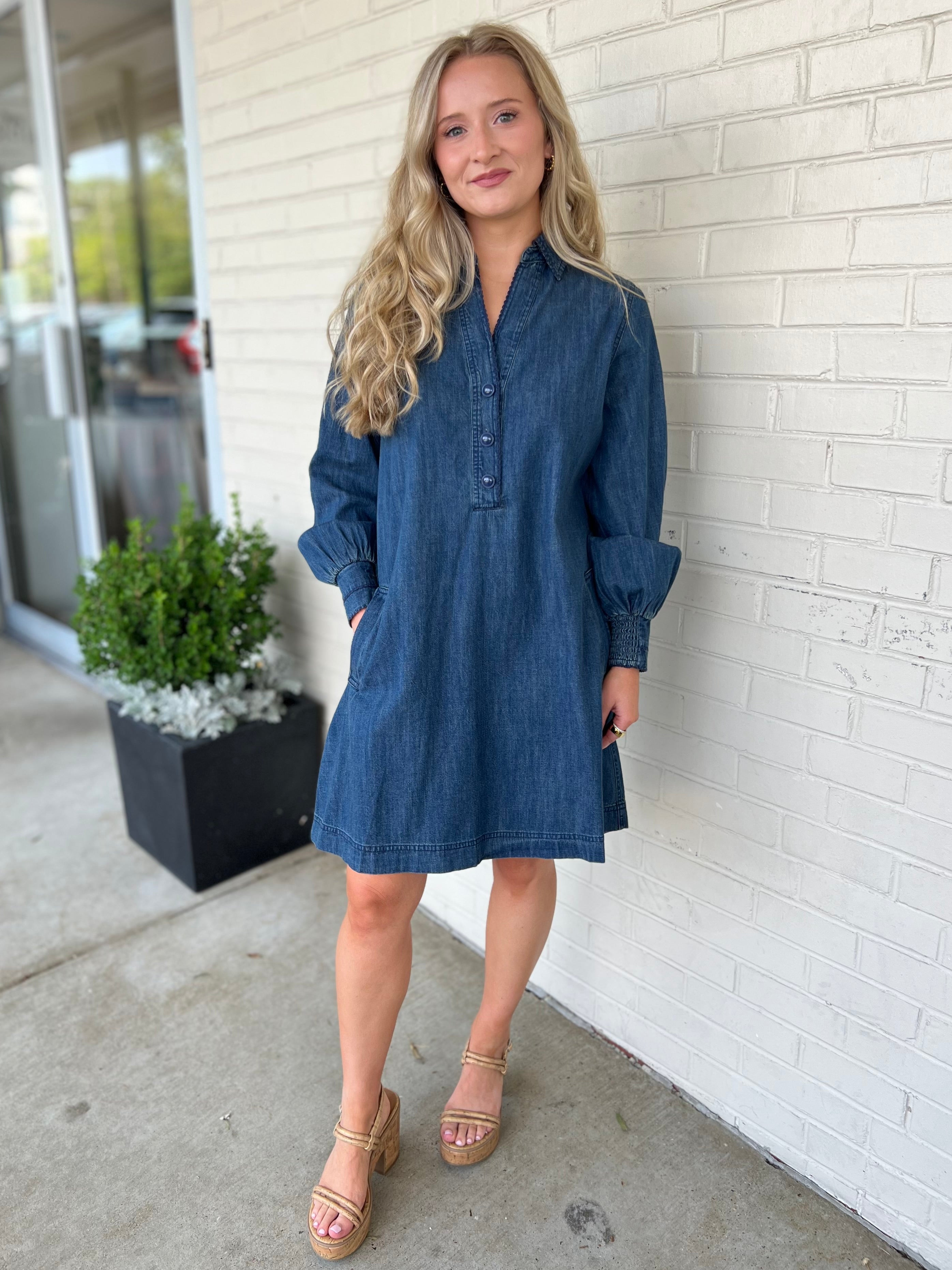 Current Air | Phoebe Long Sleeve Denim Dress | Sweetest Stitch