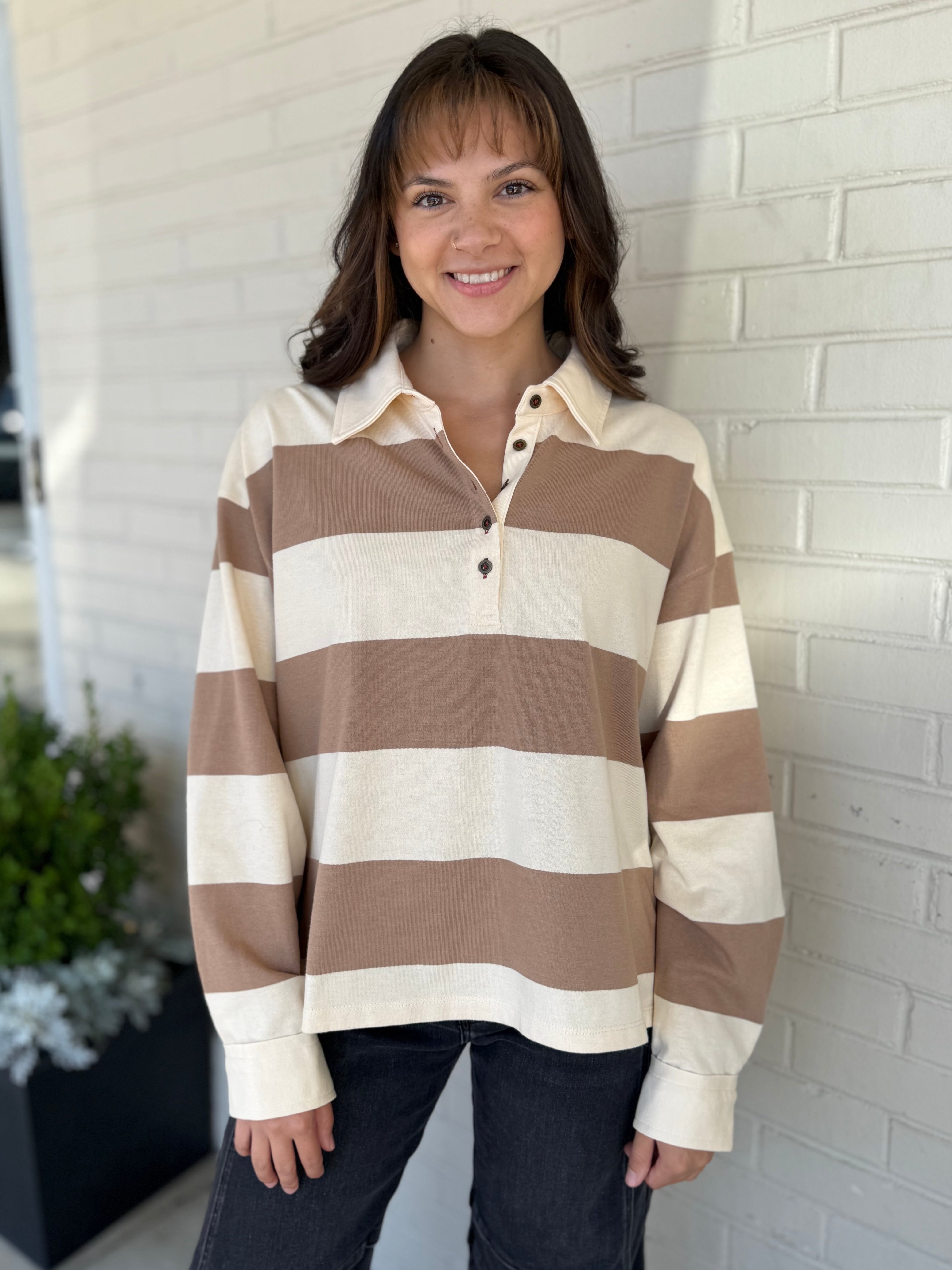 Miou Muse | Maeve Striped Rugby Top | Sweetest Stitch Boutique