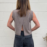 Olivaceous | Marigold Open Back Sleeveless Knit Top | Sweetest Stitch