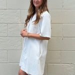 Entro | Whitney Button Front Off White Denim Dress | Sweetest Stitch