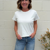 Olivaceous | Jackie Short Sleeve Perfect White Tee | Sweetest Stitch 