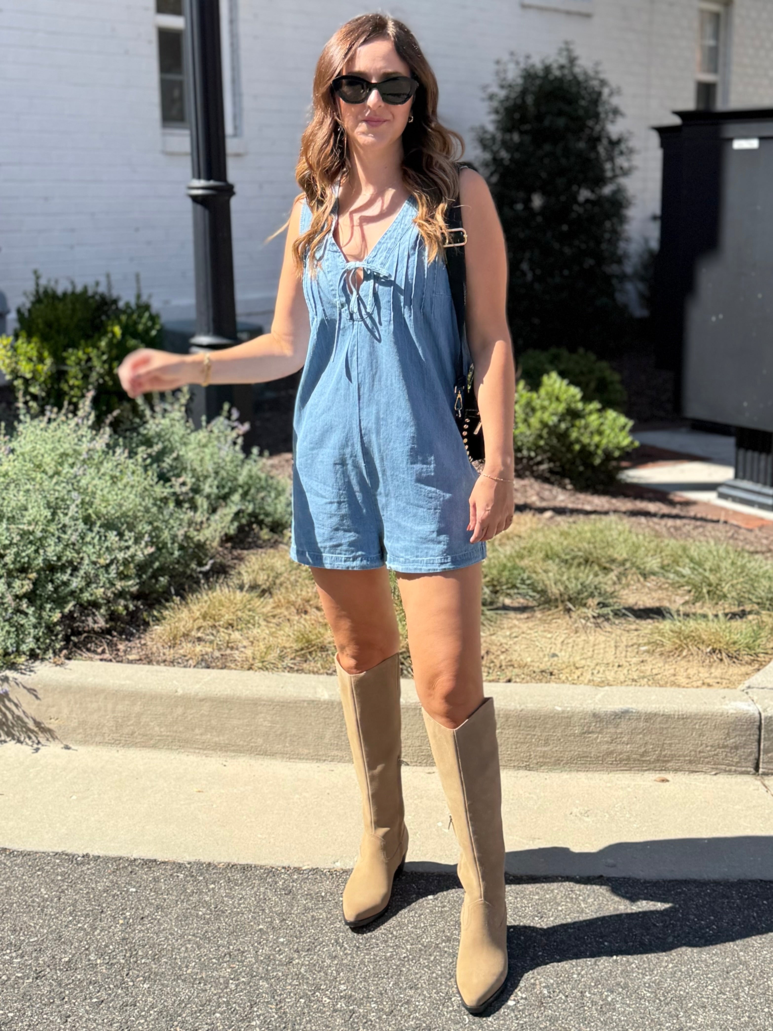 Storia | Esther Sleeveless Denim Romper | Sweetest Stitch Boutique