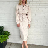 Composed Button Front Midi Shirt Dress