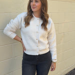 Entro | Madeline Button Front Sweater Ecru | Sweetest Stitch Boutique