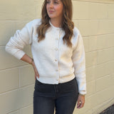 Entro | Madeline Button Front Sweater Ecru | Sweetest Stitch Boutique