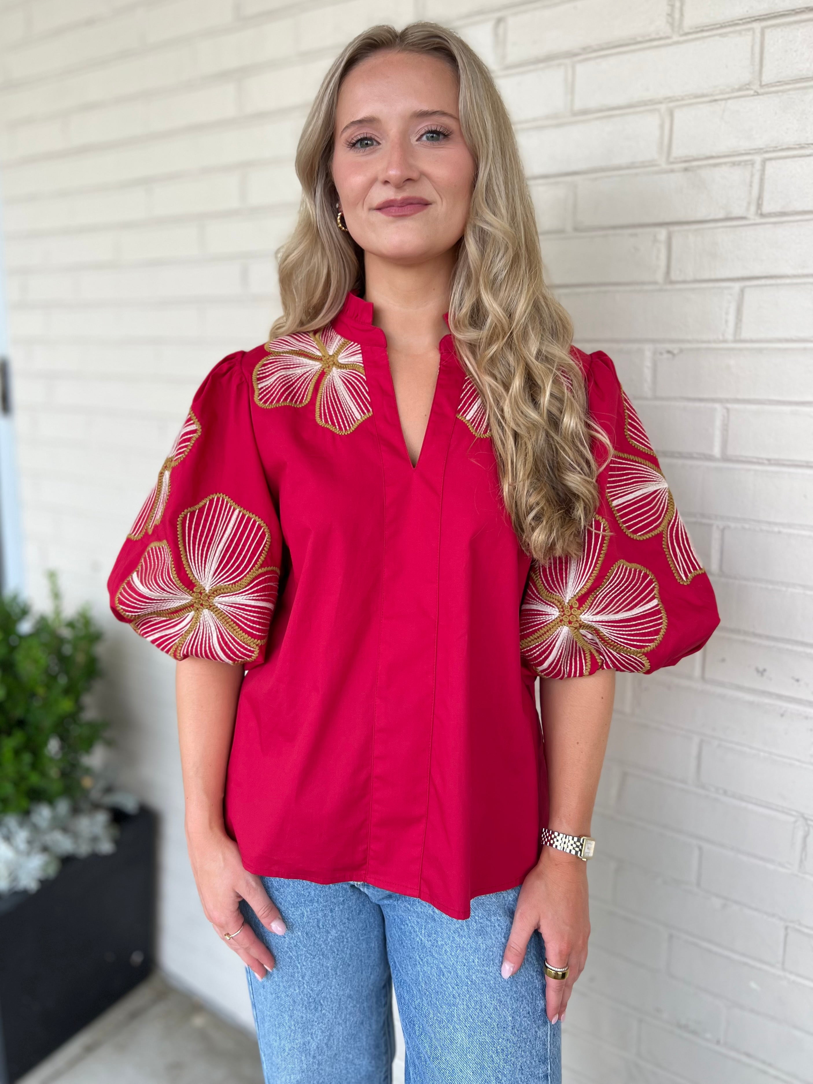 THML | Josephine V-Neck Floral Top | Sweetest Stitch