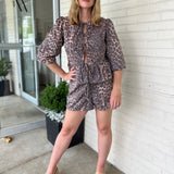 Casey Leopard Tie Front Set