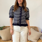 Entro | Meredith Striped Button Front Top | Sweetest Stitch Boutique