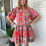 Olivaceous | Viola Orange Print Mini Dress | Sweetest Stitch Boutique