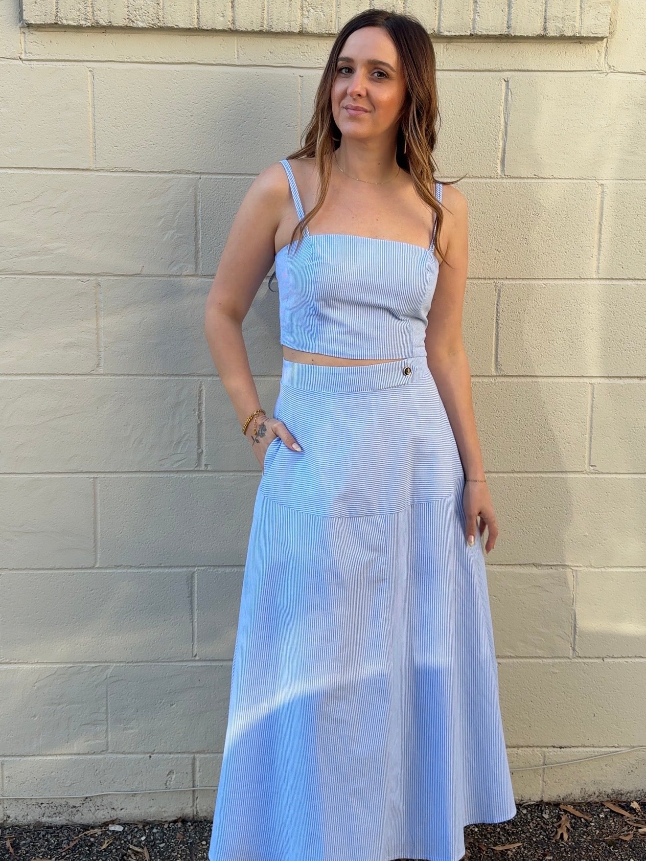 ASTR The Label | Liberty Striped Midi Skirt | Sweetest Stitch Boutique