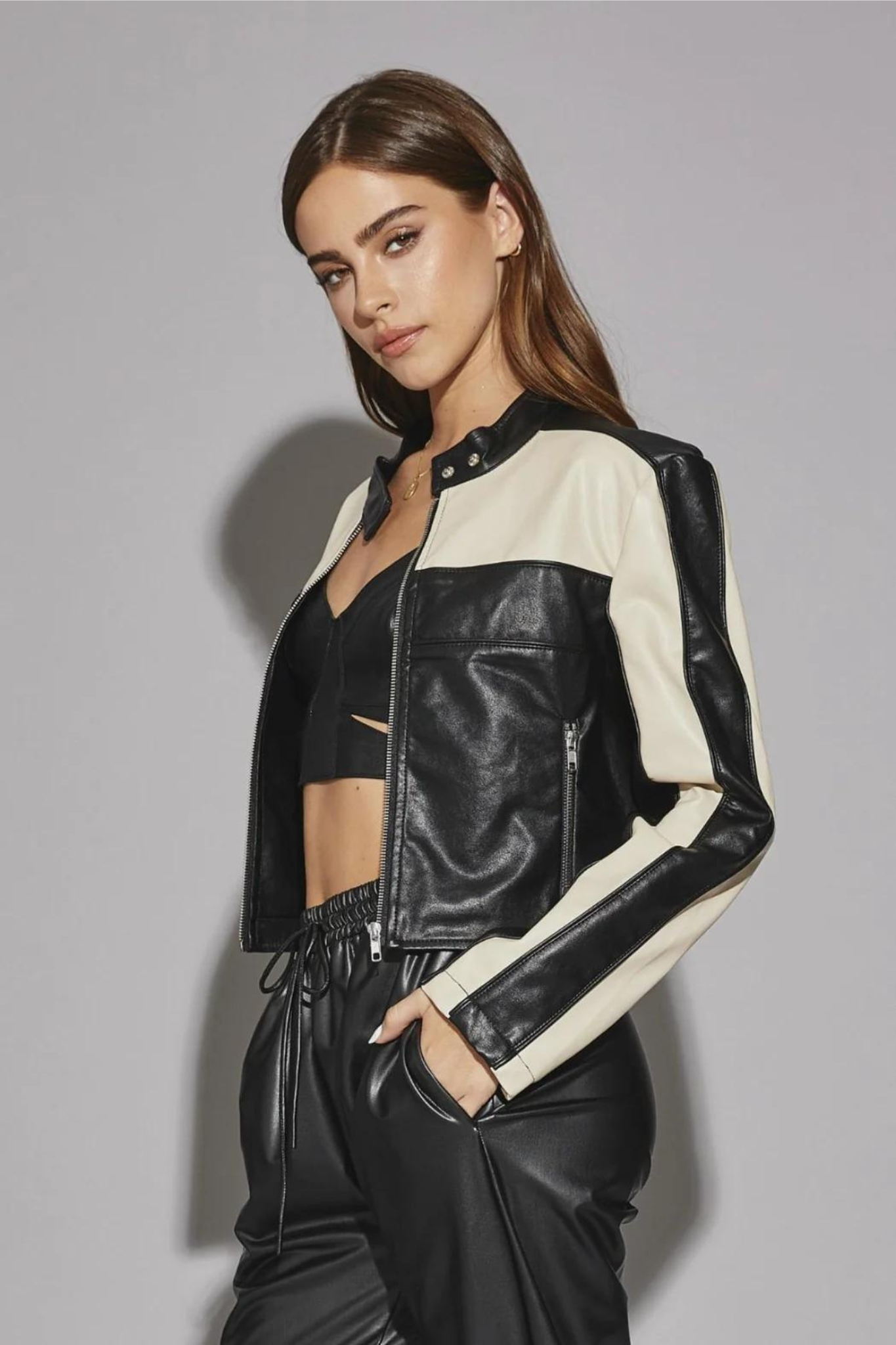 Mustard Seed | Faux Leather Moto Jacket | Sweetest Stitch Boutique
