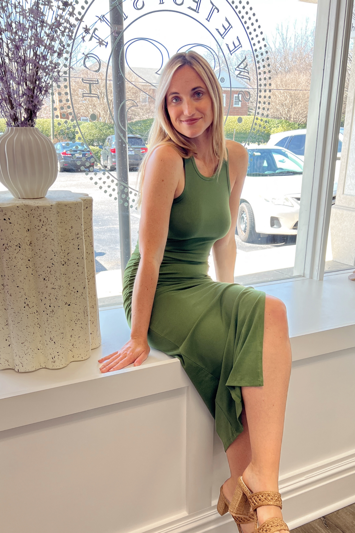 See You There Midi Dress Green