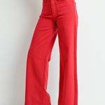 Just Black | Belle Patch Pocket Jeans - Dark Red | Sweetest Stitch 