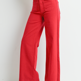 Just Black | Belle Patch Pocket Jeans - Dark Red | Sweetest Stitch 