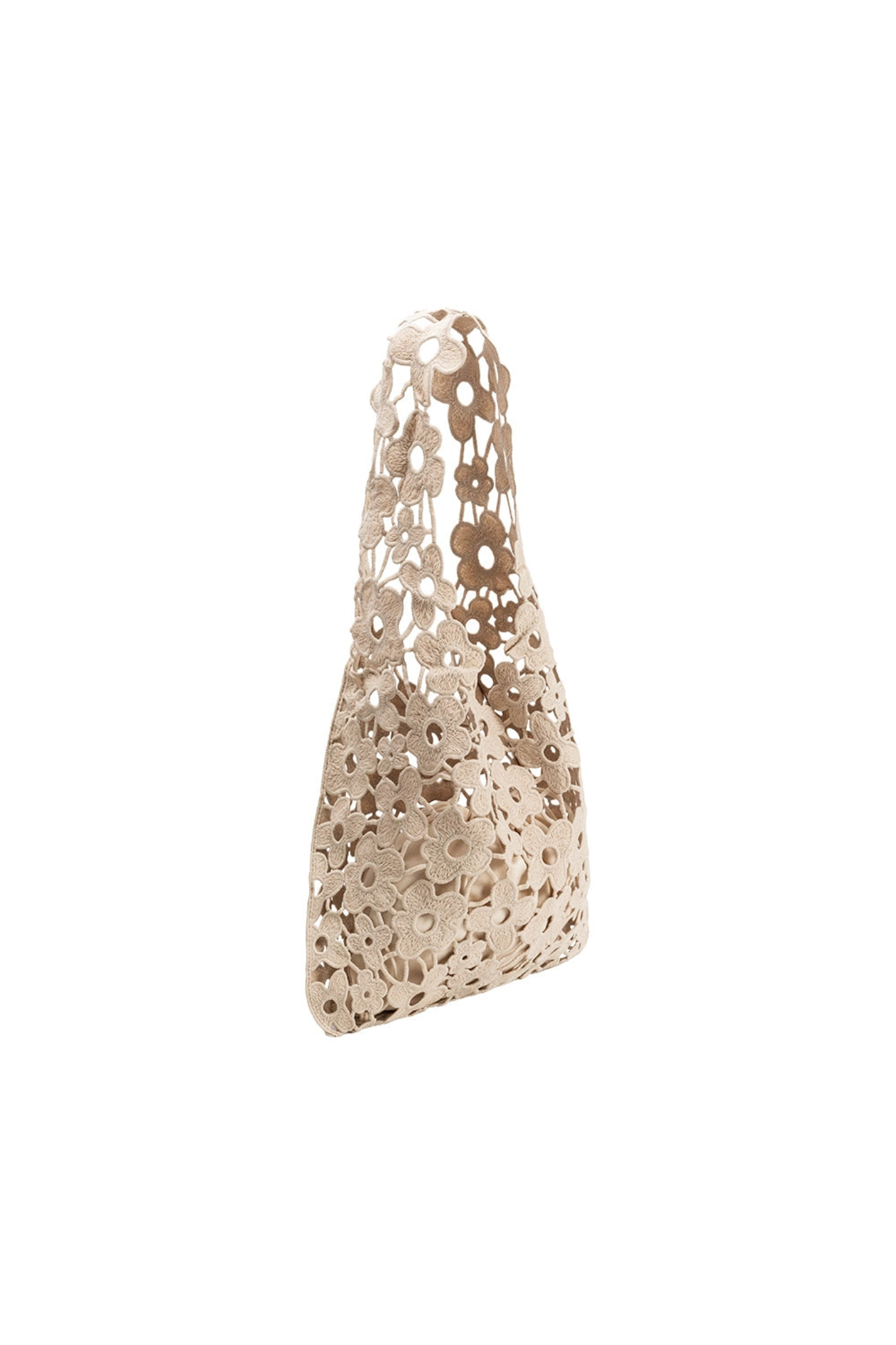 Melie Bianco | Beige Aster Floral Shoulder Bag | Sweetest Stitch