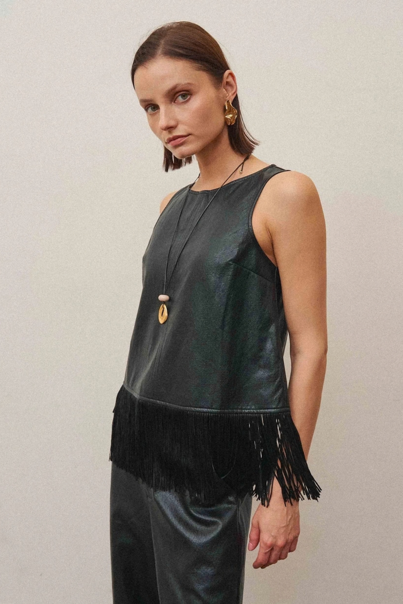 Able | Delilah Faux Leather Fringe Top | Sweetest Stitch Boutique RVA