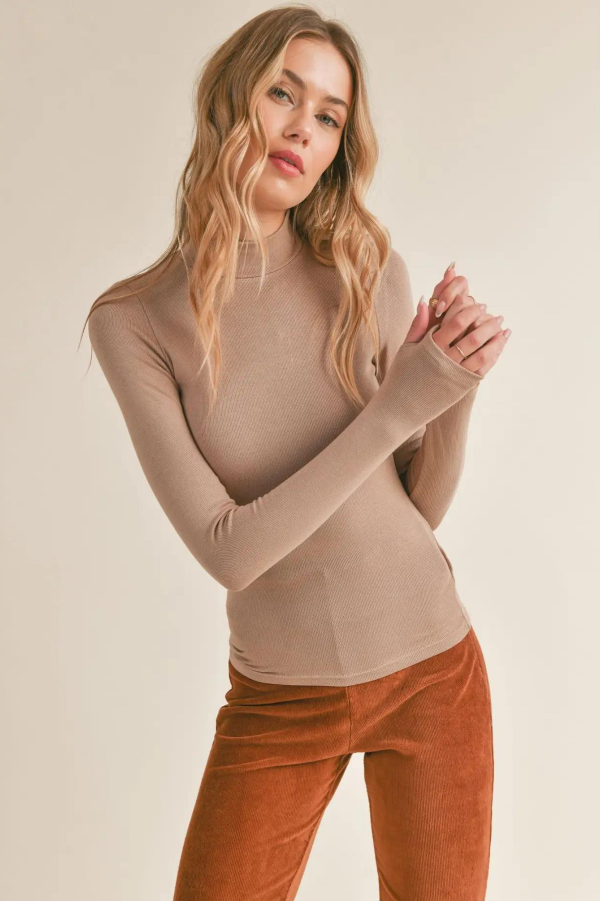 Sadie &amp; Sage | Ronan Fitted Mock Neck Top | Sweetest Stitch