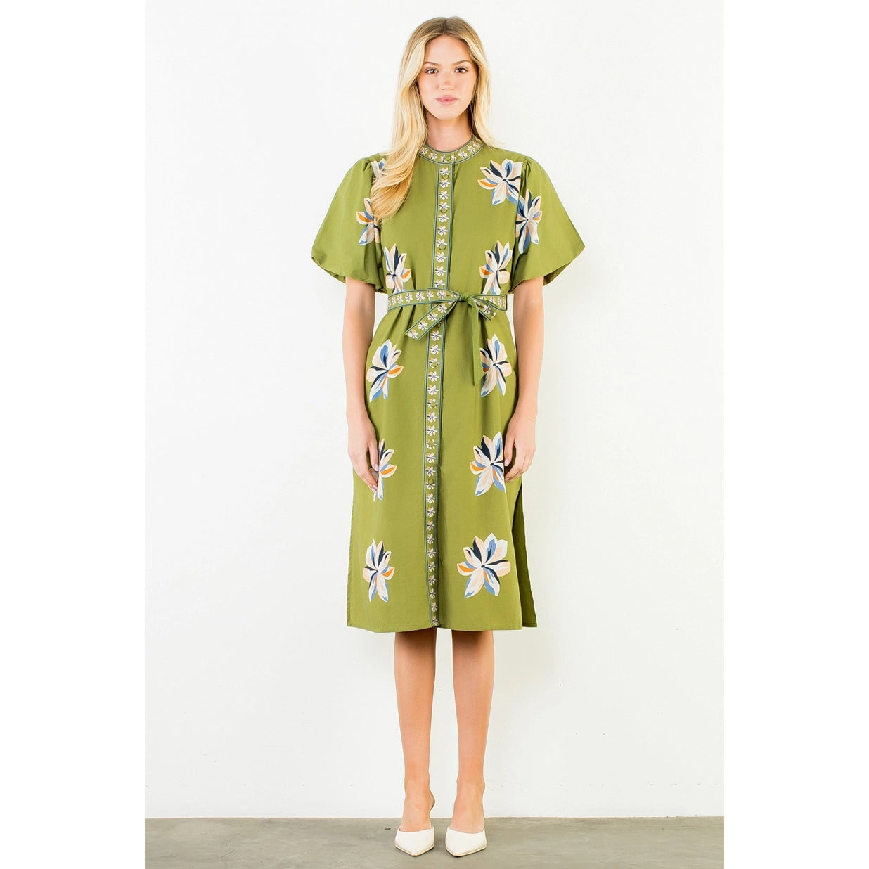 THML | Celine Floral Mid Dress | Sweetest Stitch Boutique Richmond VA