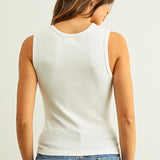 Miou Muse | Samantha Scoop Neck Ribbed Tank Top | Sweetest Stitch