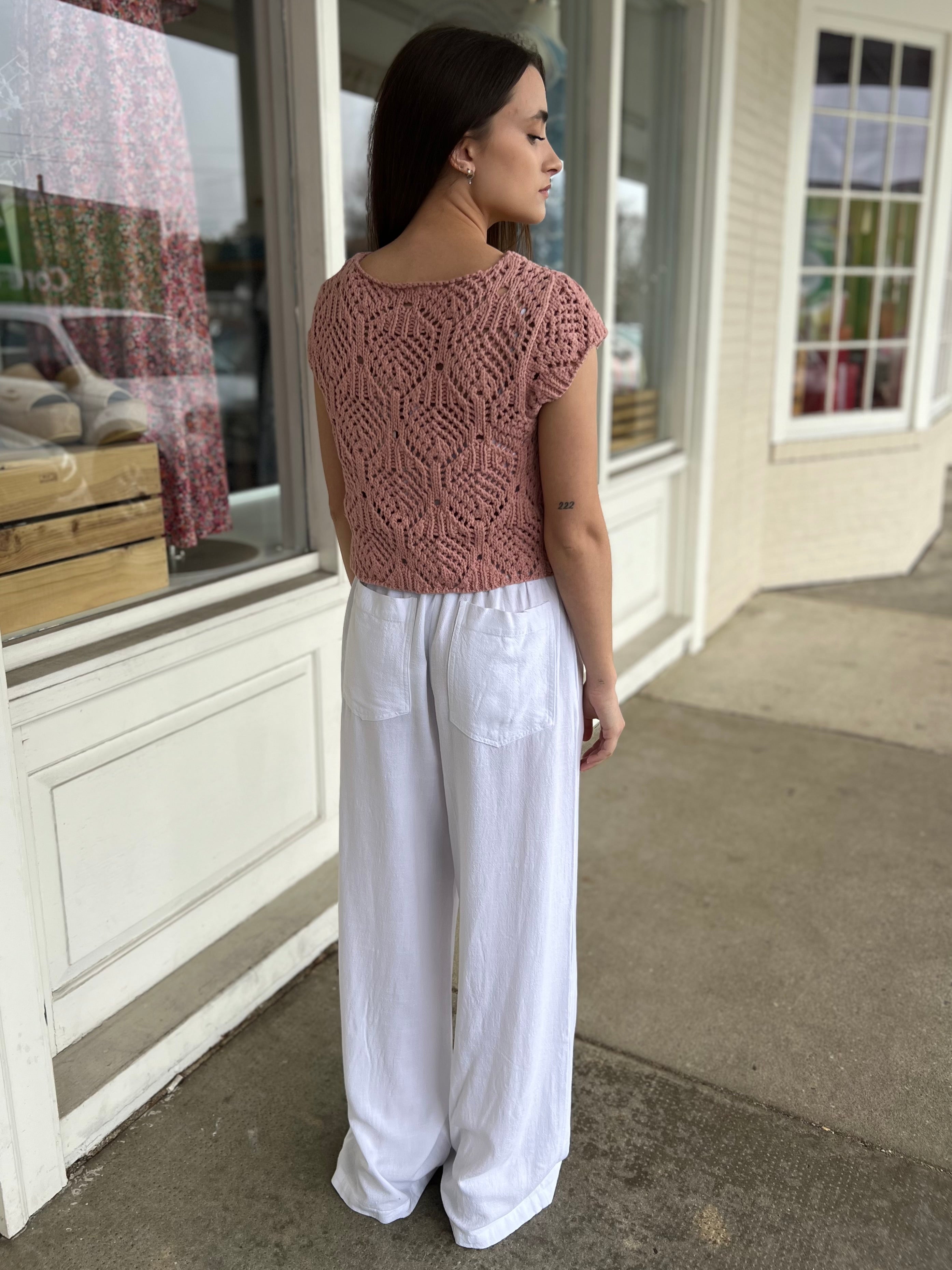 Miou Muse | White Linen Pants | Sweetest Stitch Boutique